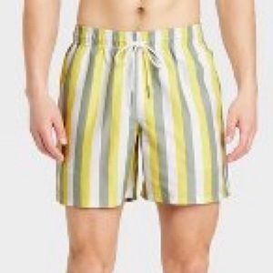 Striped swim trunks
